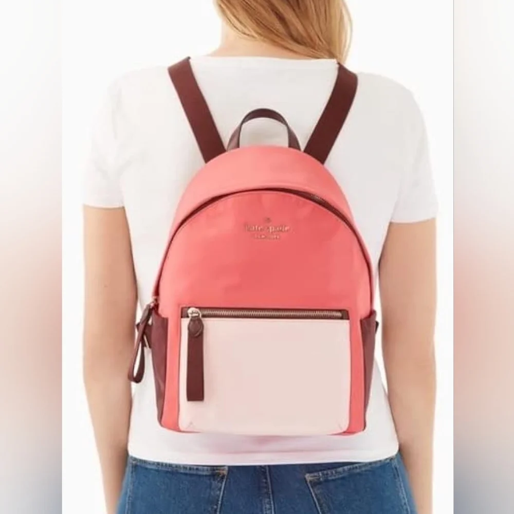 Kate Spade Pink and White Chelsea The Little Better Multi Pink Backpack